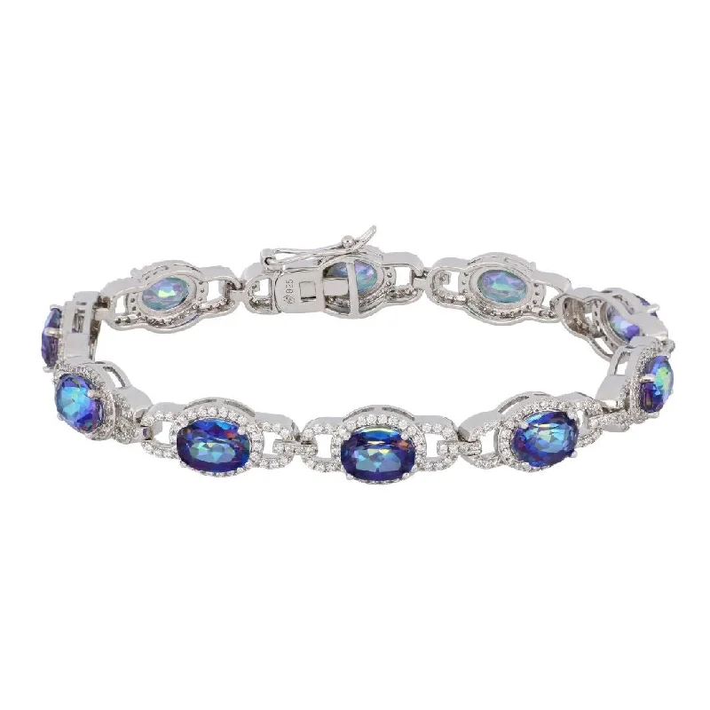 Blue Topaz Bracelet (Blue Topaz 16.23 cts. Cubic Zirconia 3.57 cts.)