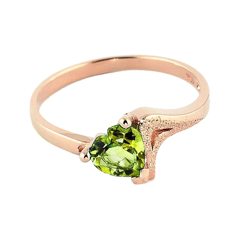 Classic Natural Green Peridot Ring 0.60 Carat 14k Solid Gold