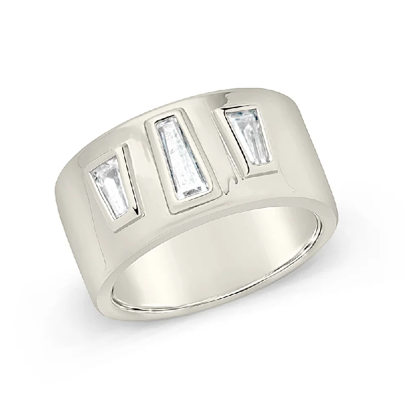 Colsie Tapered CZ Cigar Band Ring