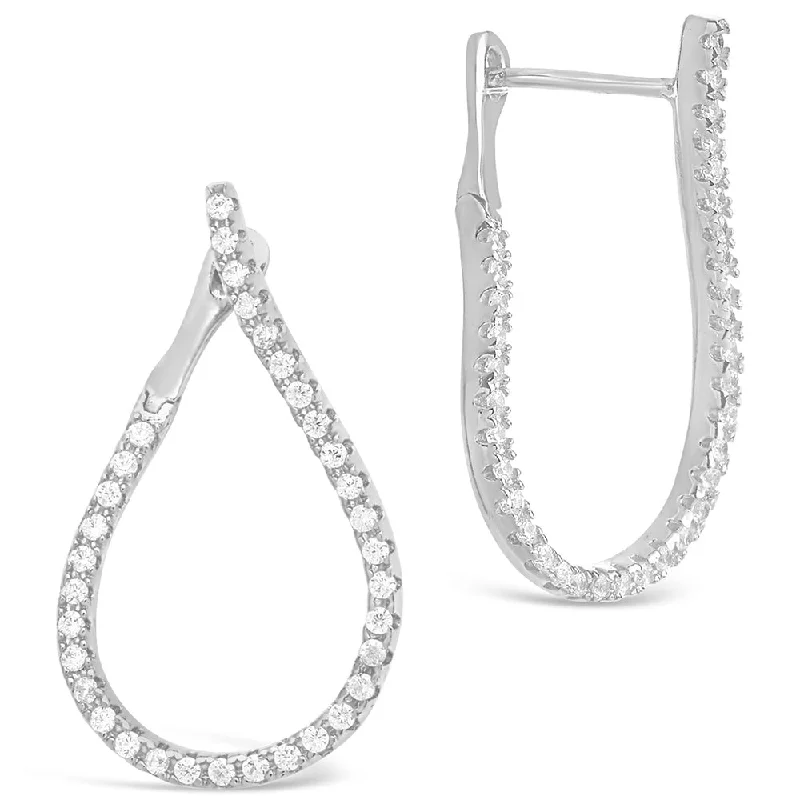 CZ Studded Drop Earrings