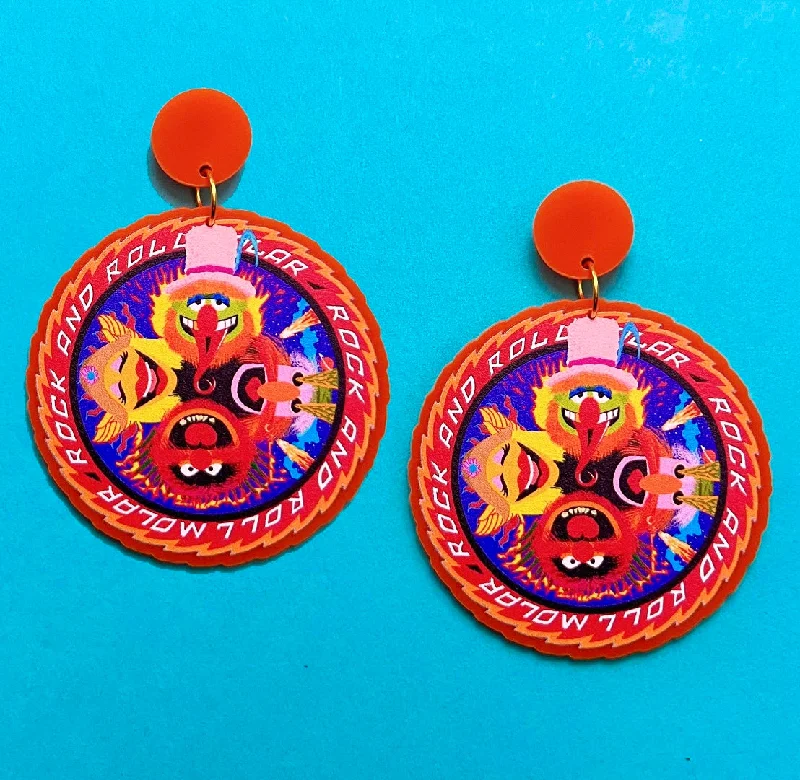 Electric Mayhem Round Drop Earrings