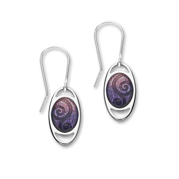 Elements Air Sterling Silver & Enamel Drop Earrings, EE508