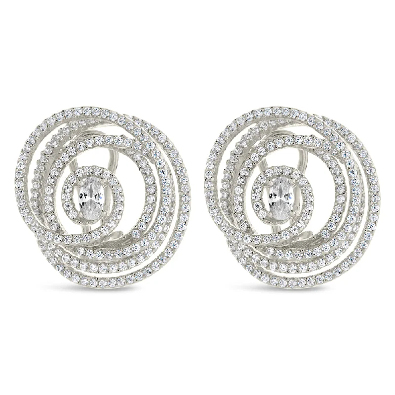 Elle CZ Circle Stud Earrings