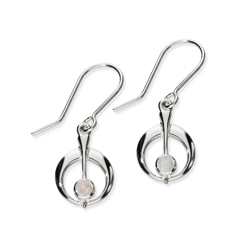 Harlequin Silver Earrings SE359 White Opal