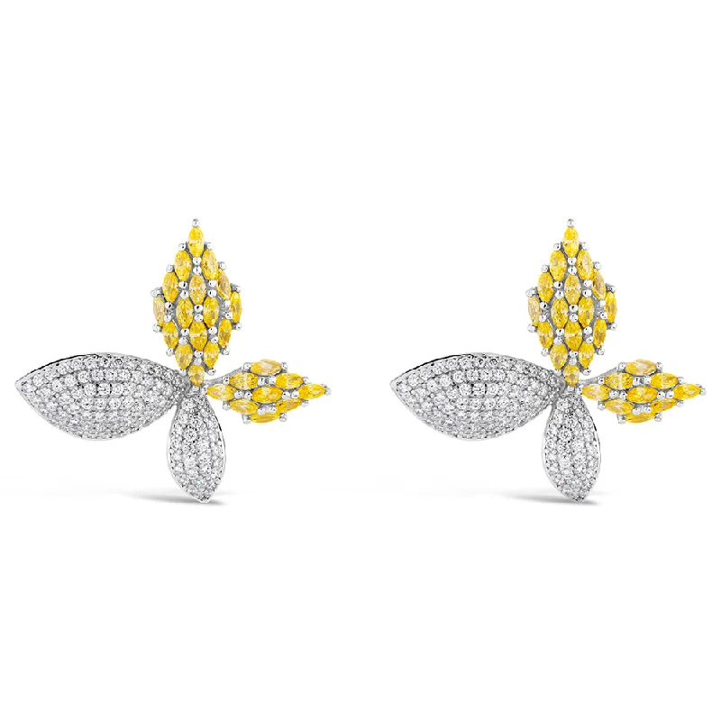 Heidi CZ Flower Stud Earrings