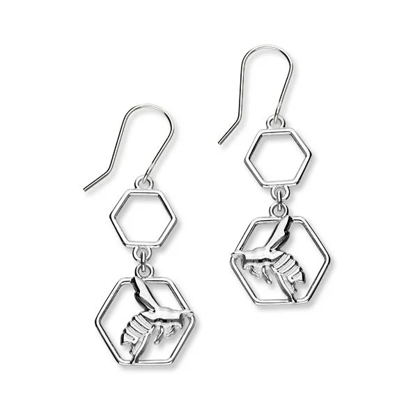 Honey Bee Sterling Silver Double Drop Earrings, E1928