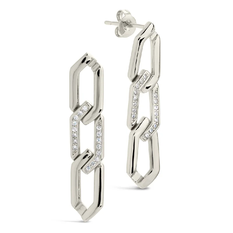 Kinslee Chain Drop Stud Earrings