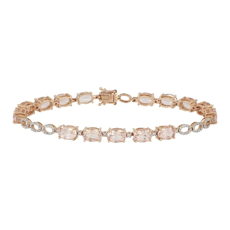 Morganite Bracelet (Morganite 11.65 cts. White Diamond 0.51 cts.)