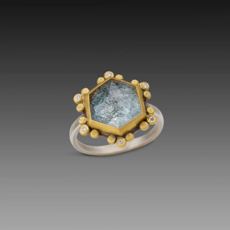 Moss Aquamarine Star Ring