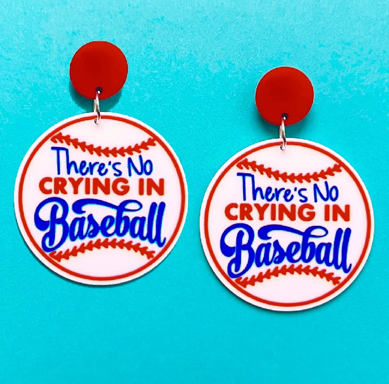 No Crying in Baseball Drop Earrings