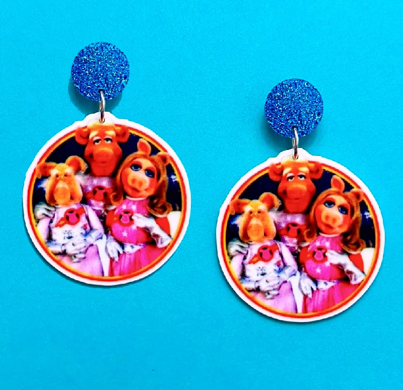 Pigs in Space Drop Earrings