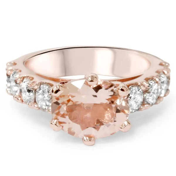 Pompeii3 14k Rose Gold 1 3/5 ct TDW Diamond and Morganite Ring (I-J, I2-I3)