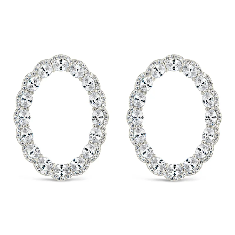 Rosario CZ Oval Stud Earrings