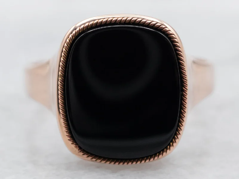 Rose Gold Black Onyx Ring