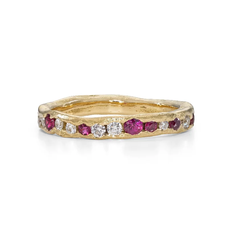 Ruby Channel Ring with Ice Accents