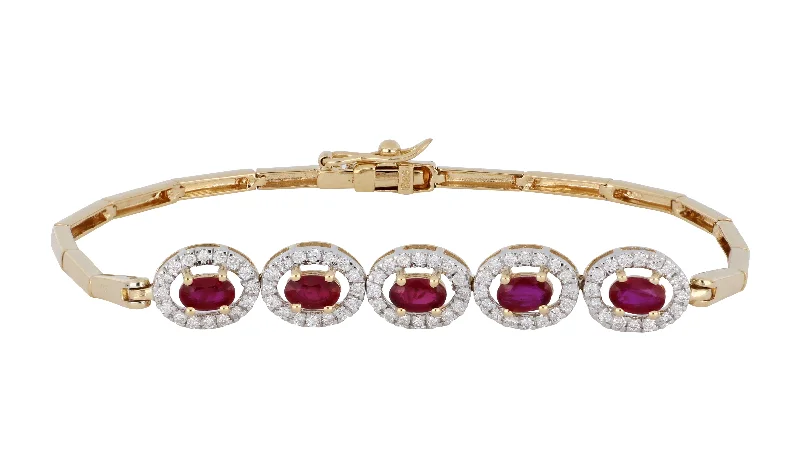 Ruby Ladies Bracelet (Ruby 1.45 cts. White Diamond 0.55 cts.)