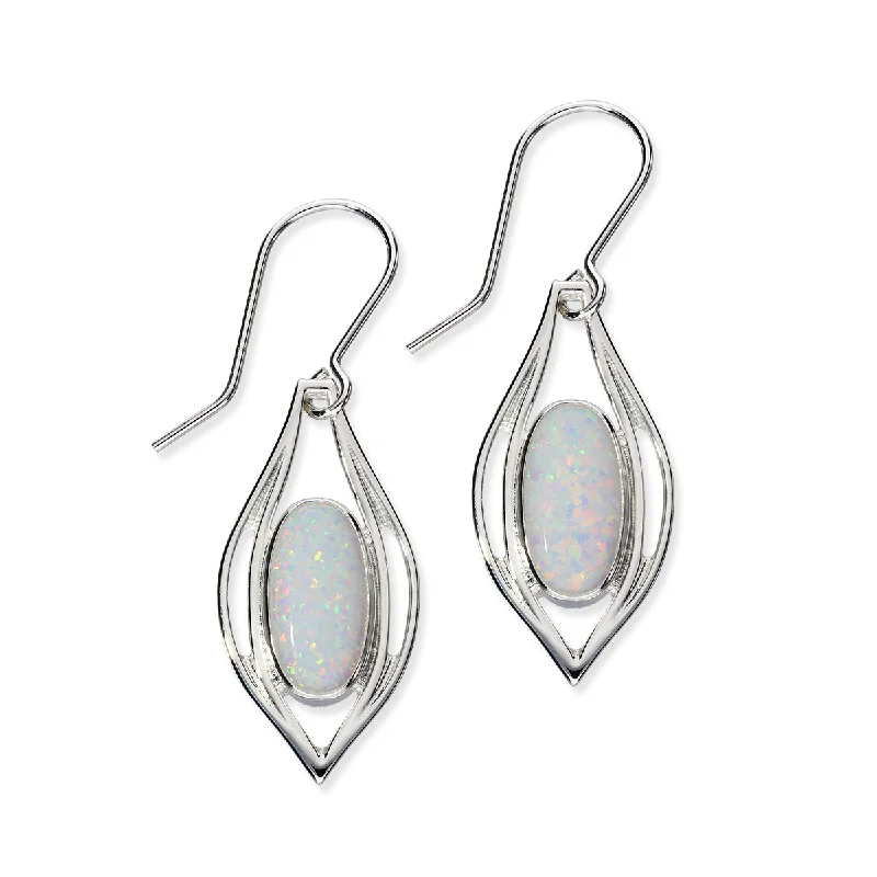 Sahara Sunset Silver Earrings SE390 White Opal