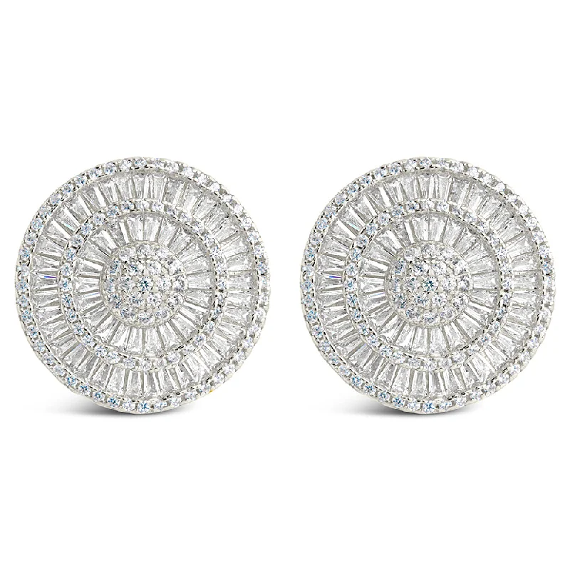 Sandy CZ Circle Stud Earrings