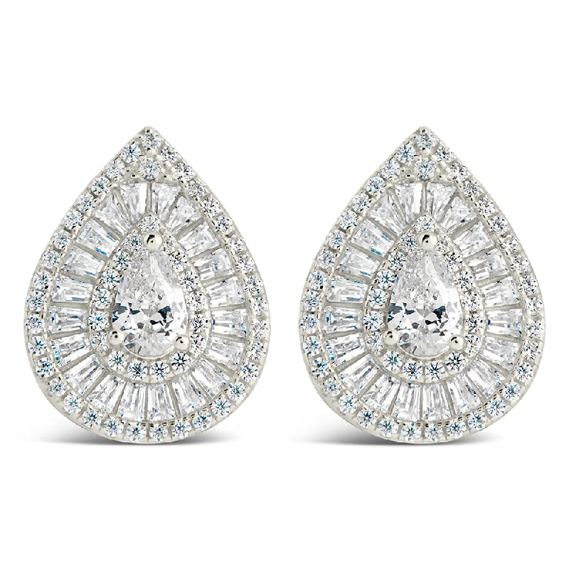 Scarlett CZ Teardrop Stud Earrings