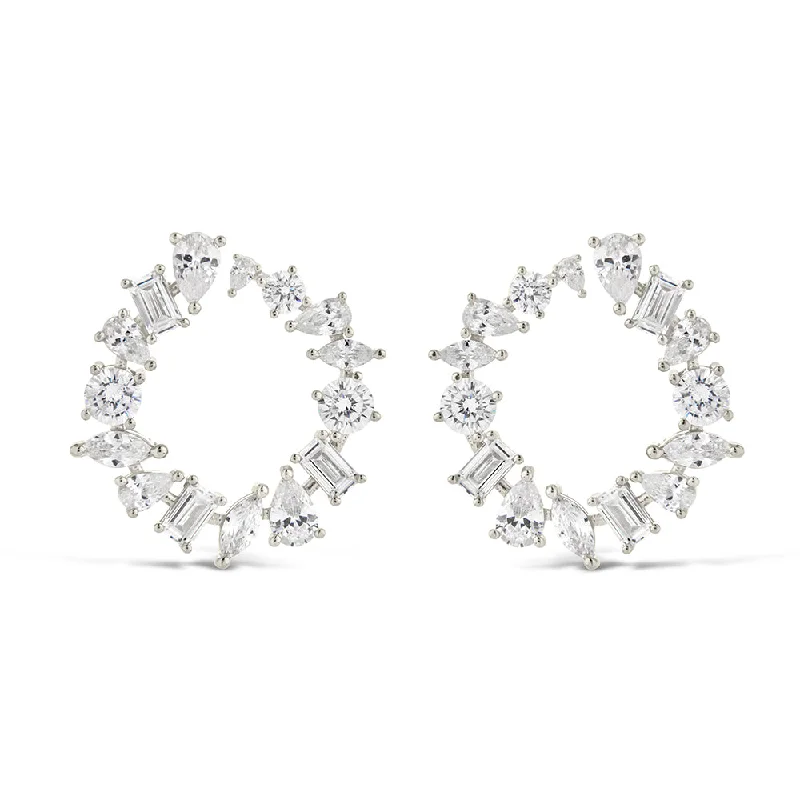 Shania CZ Circle Stud Earrings