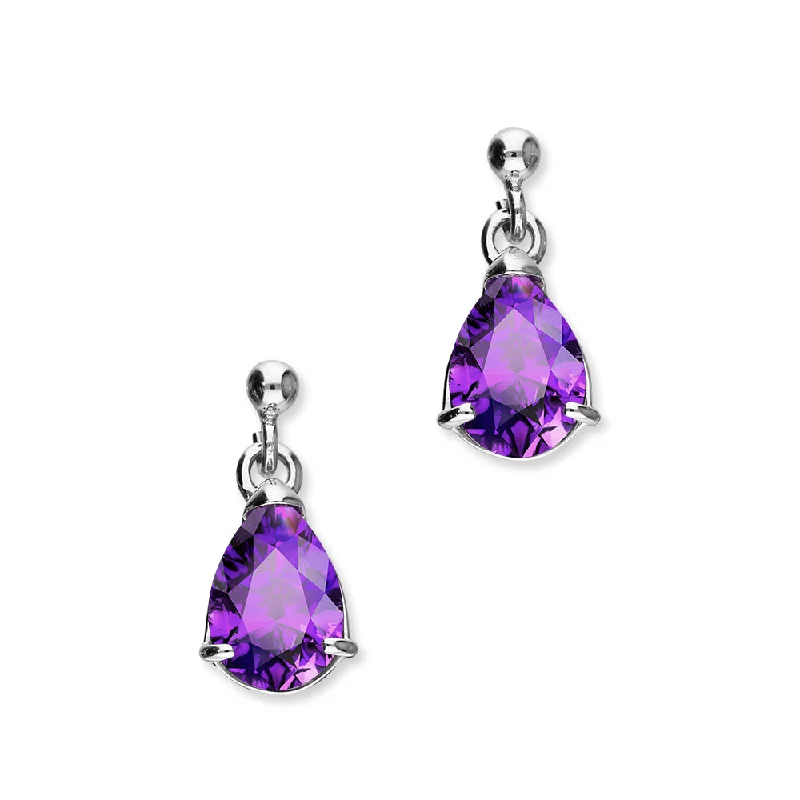 Simply Stylish Silver Earrings CE12 Amethyst