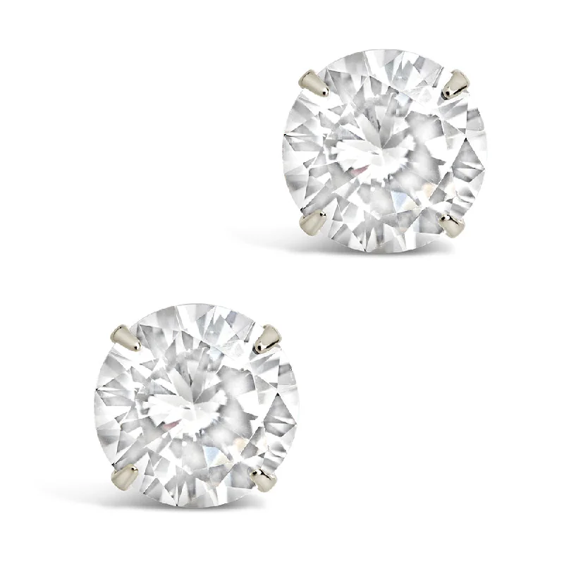 Sterling Silver 8mm CZ Stud Earrings