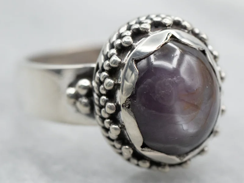 Star Sapphire Sterling Silver Ring