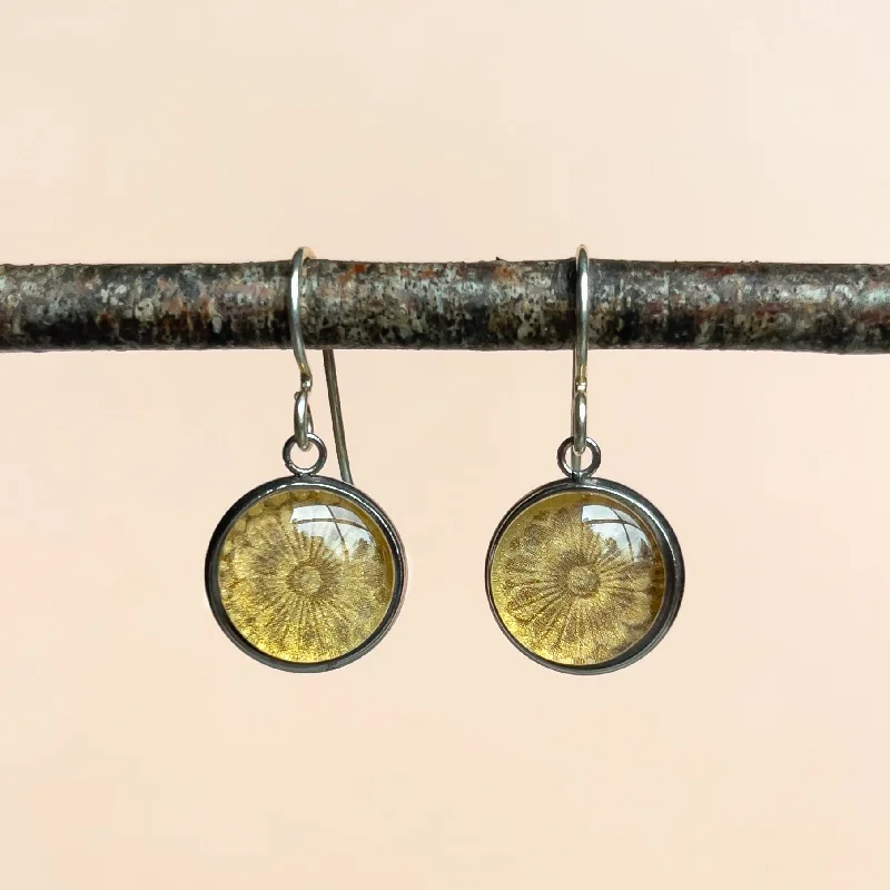 Stone Flower - Drop Earrings