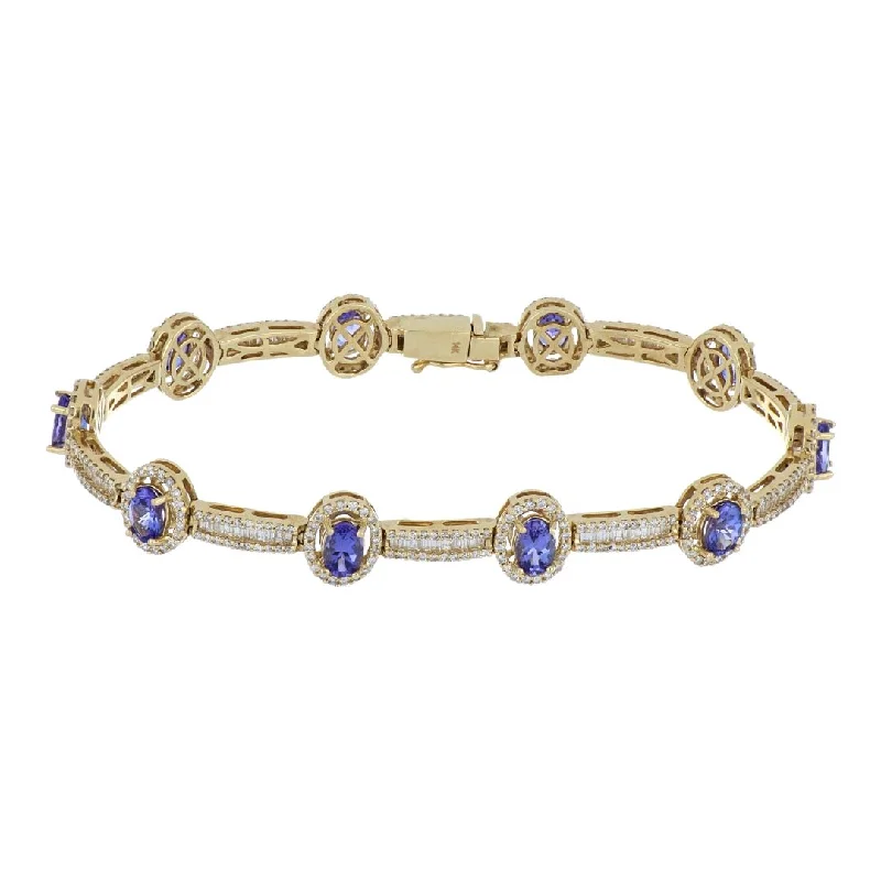 Tanzanite Bracelet (Tanzanite 6 cts. White Diamond 2.32 cts. White Diamond 0.98 cts.)