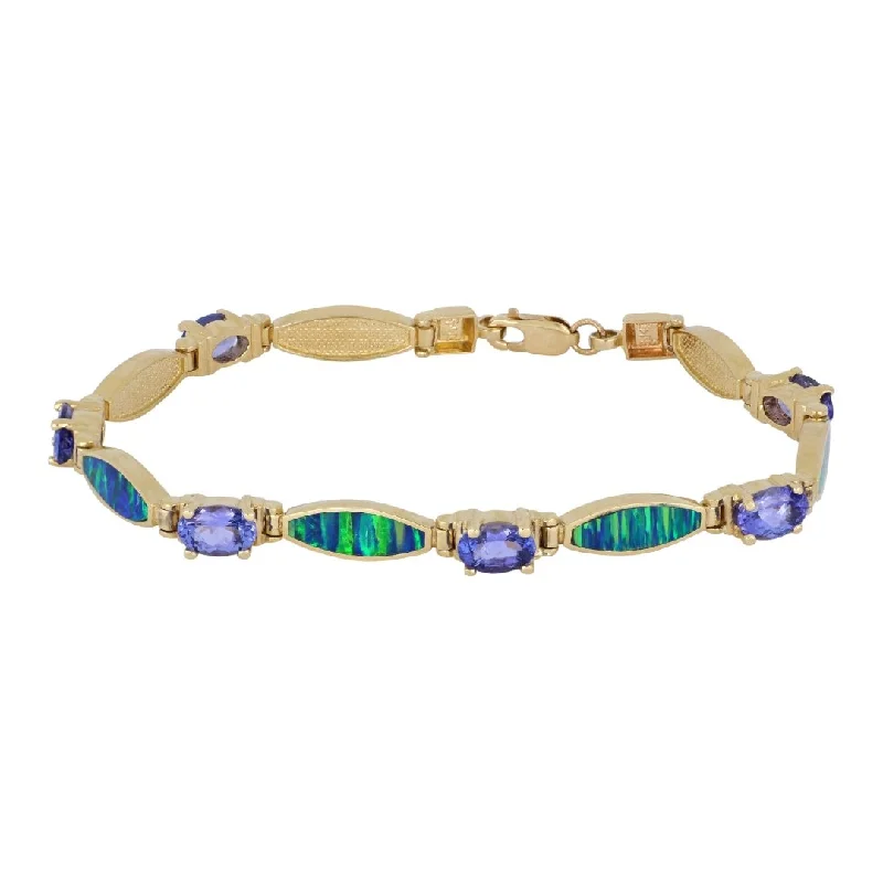 Tanzanite with Inlay Opal Bracelet (Tanzanite 3.73 cts. Inlay Opal)