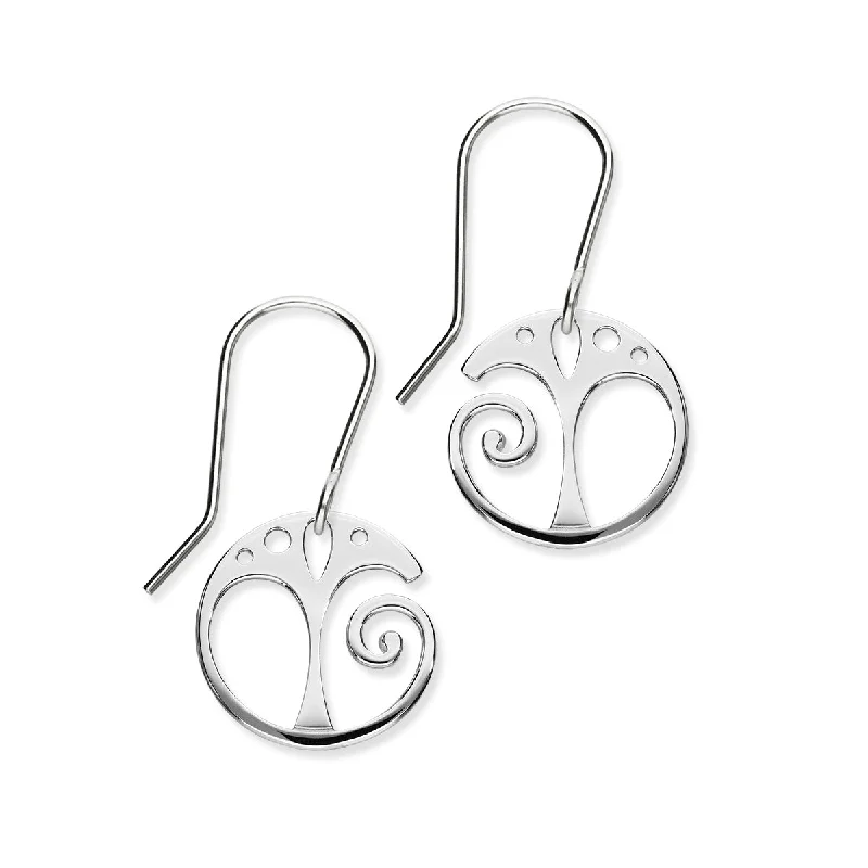 Tree of Life Sterling Silver Drop Earrings, E1539