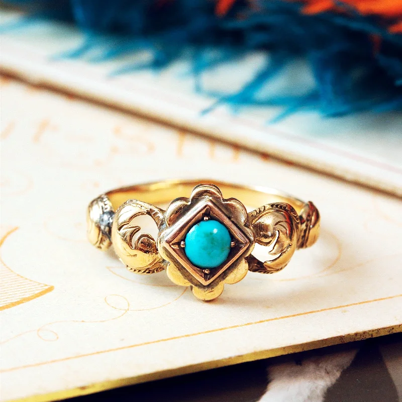 Early Victorian Turquoise and Gold Ring