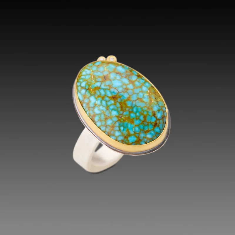 Turquoise Ring with Diamonds