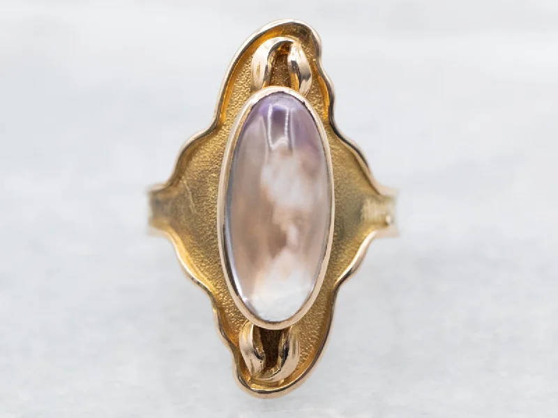 Art Nouveau Era Amethyst Cabochon Ring