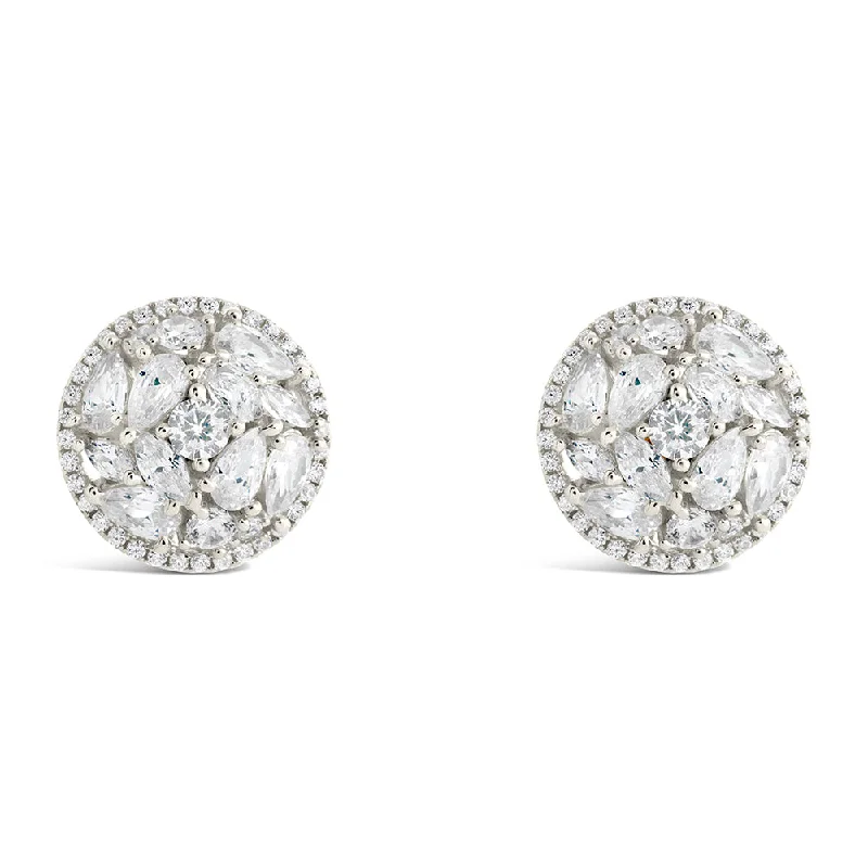 Zara CZ Circle Stud Earrings