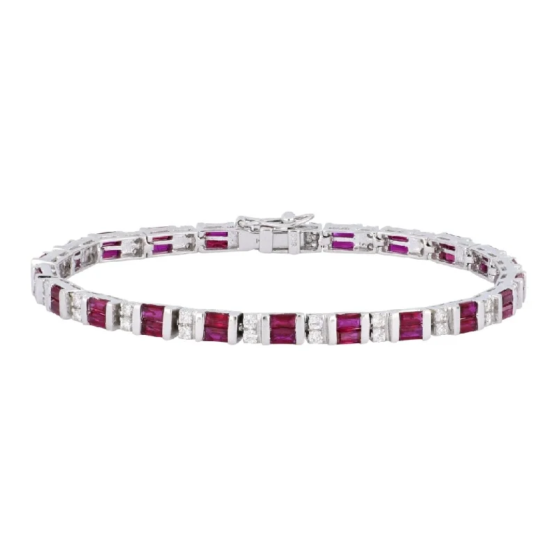 Ruby Bracelet (Ruby 6.24 cts. White Diamond 1.1 cts.)