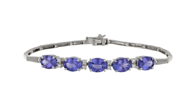 Tanzanite Ladies Bracelet (Tanzanite 6.06 cts. White Diamond 0.11 cts.)