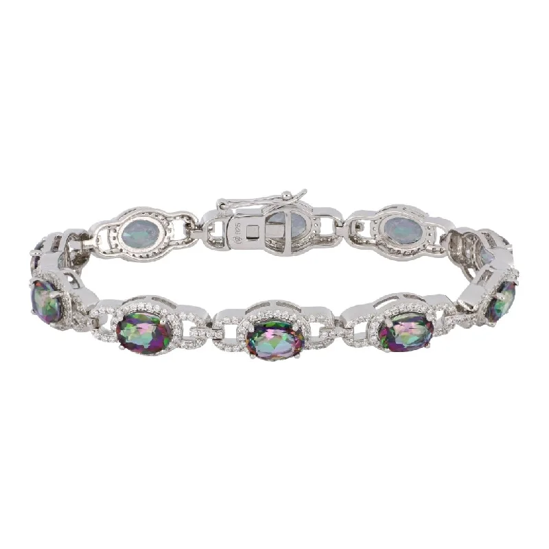 Rainbow Topaz Bracelet (Rainbow Topaz 14.03 cts. Cubic Zirconia 3.57 cts.)