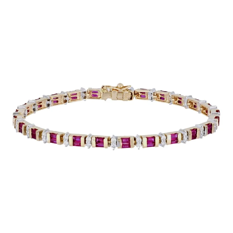 Ruby Bracelet (Ruby 2.94 cts. White Diamond 0.96 cts.)