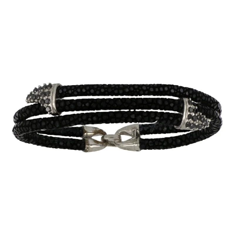 Sterling Silver Men's Bracelet (Black Diamond 0.30 cts.)